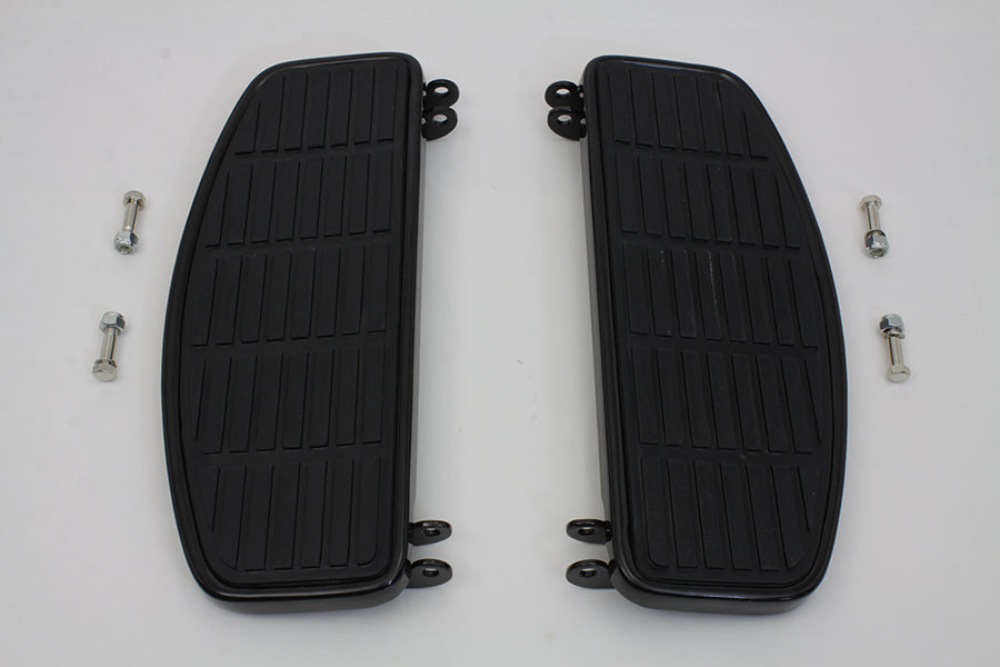 HARLEY Driver Black 'D' Shape Footboard Set fits 1966-1984 FL,  1966-1973 G,