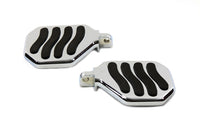 HARLEY Chrome Mini Trittbrett-Set mit Wellendesign Passend für 0- Custom, zur Anwendung zum Ersetzen von Fußrasten mit