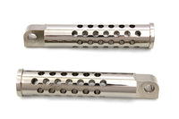 HARLEY Billet Shooter Style Fußrasten Set vernickelt Passend für 0- Alle Modelle mit weiblicher Montageblock