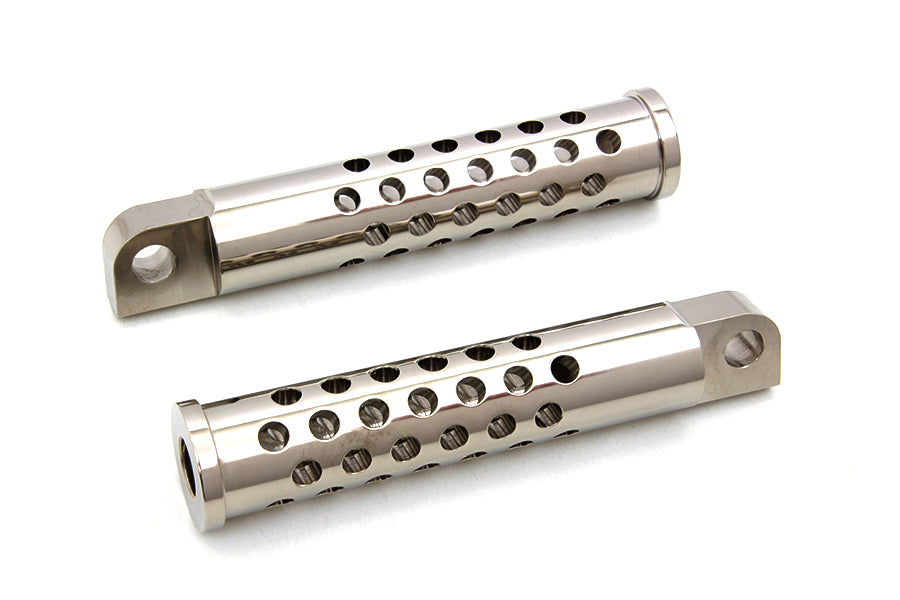 HARLEY Billet Shooter Style Fußrasten Set vernickelt Passend für 0- Alle Modelle mit weiblicher Montageblock
