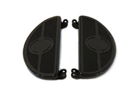 HARLEY Fahrer Trittbrett-Set, schwarz, mit Bullseye-Design, passend für 1940-1984 FL, 1940-1946 U, 1940-1952