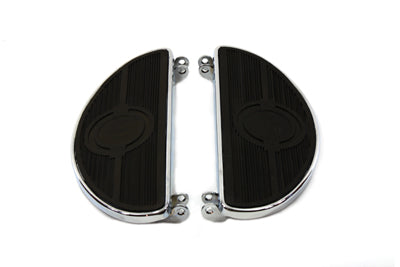 HARLEY Driver Chrome Footboard Set with Half Moon Shape fits 1940-1984 FL,  1940-1946 U,  1940-1952 W,  1941-1972 G,