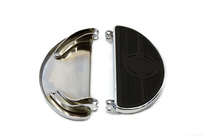 HARLEY Driver Chrome Footboard Set with Half Moon Shape fits 1940-1984 FL,  1940-1946 U,  1940-1952 W,  1941-1972 G,