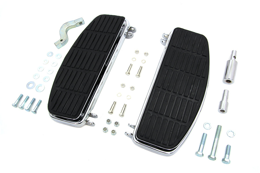 HARLEY Driver 'D' Shape Footboard Set Chrome fits 1940-1984 FL,  1940-1946 U,  1940-1952 W,  1941-1972 G,