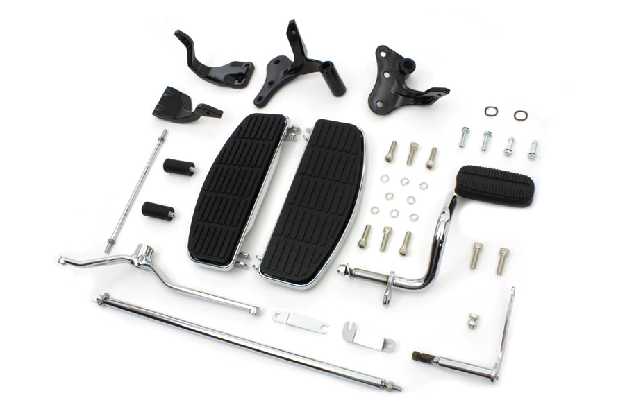 HARLEY Wyatt Gatling Driver Footboard Kit with Black Brackets fits 1996-2005 FXD,