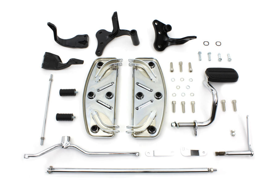 HARLEY Wyatt Gatling Driver Footboard Kit with Black Brackets fits 1996-2005 FXD,