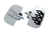 HARLEY Sozius-Mini-Trittbretter Set mit Flammendesign, passend für 0- Custom, Anwendung mit weiblicher Halterung