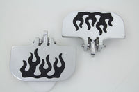 HARLEY Sozius-Mini-Trittbretter Set mit Flammendesign, passend für 0- Custom, Anwendung mit weiblicher Halterung