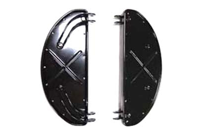 HARLEY Replica Driver Half Moon Shape Footboard Set Gloss Black fits 1940-1984 FL,  1940-1946 U,  1940-1952 W,  1941-1972 G,