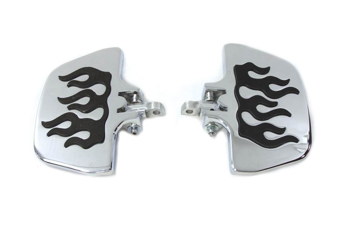 HARLEY Sozius-Mini-Trittbretter Set mit Flammen-Design Passend für 0-  Custom, verwendbar mit Platten, die h