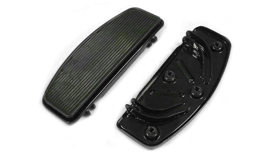 HARLEY Driver Footboard Set Black 'D' Shape fits 1980-UP FLT,  1986-2006 FLST,