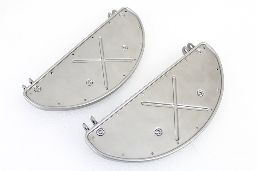 HARLEY Replica Driver Half Moon Shape Footboard Set Raw fits 1940-1984 FL,  1940-1946 U,  1940-1982 W,  1941-1972 G,  1948-1948 EL,