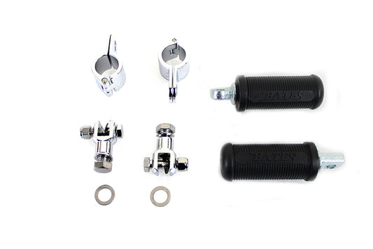 HARLEY Bates Clamp on Footpeg Set fits 0-  All, models with 1-1/8 engine bar"