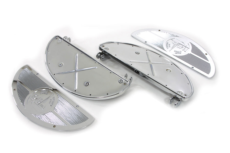 HARLEY Trittbrett-Kit „Half Moon“, Chrom, passend für FL-Modelle von 1941–1980, G-Modelle von 1936–1973, W-Modelle von 1936–1952