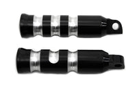 HARLEY Black Contour Grooved Fußrasten-Set Passt auf 0- Alle Modelle mit weiblicher Aufnahme