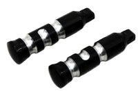 HARLEY Black Contour Grooved Fußrasten-Set Passt auf 0- Alle Modelle mit weiblicher Aufnahme