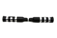 HARLEY Black Contour Grooved Fußrasten-Set Passt auf 0- Alle Modelle mit weiblicher Aufnahme