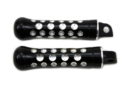 HARLEY Black Contour Agostinni Fußrastenset Passend für 0- Alle Modelle mit weiblichem Montageblock