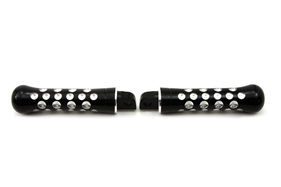 HARLEY Black Contour Agostinni Fußrastenset Passend für 0- Alle Modelle mit weiblichem Montageblock