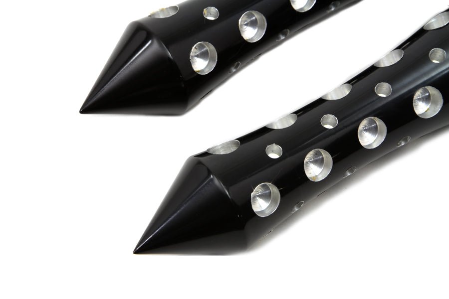 HARLEY schwarzes Agostinni Spike Style Fußrasten Set passend für 0- Alle Modelle mit weiblicher Aufnahme