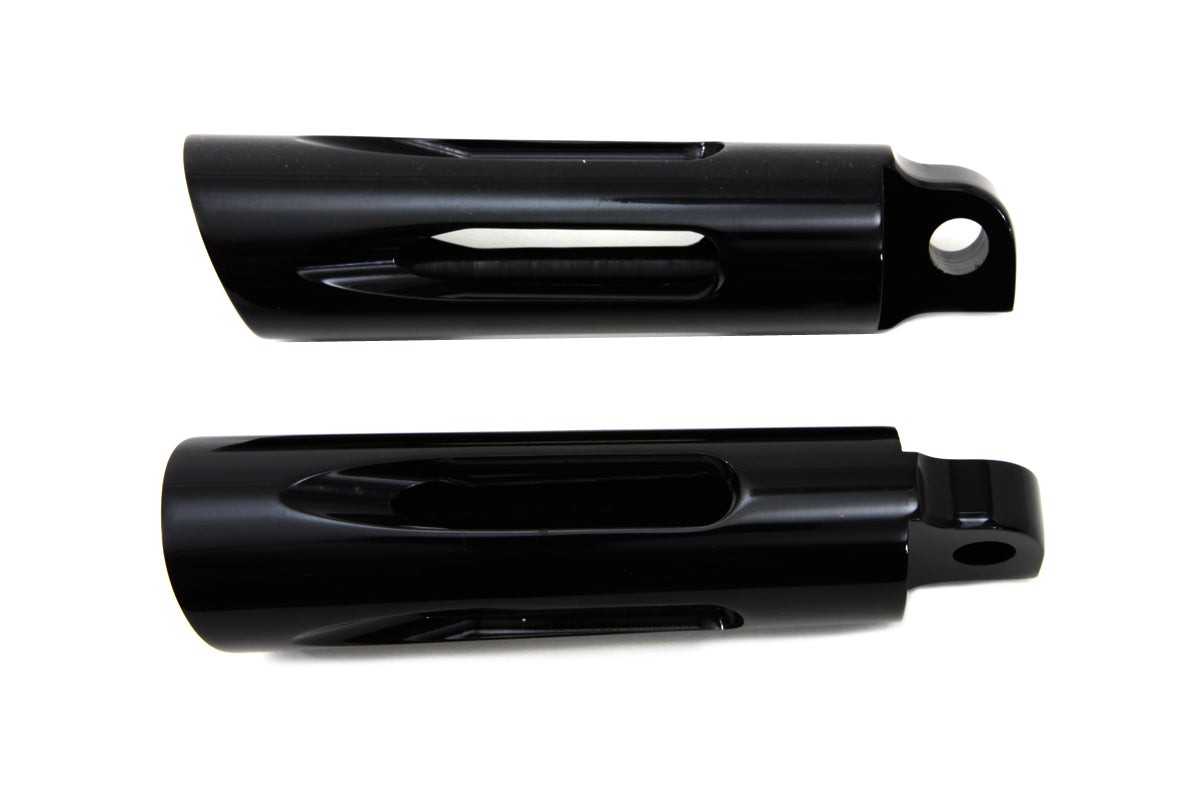 HARLEY Black Milled Style Slasher Fußrasten-Set Passend für 0- Alle, Modelle mit weiblichem Montageblock.