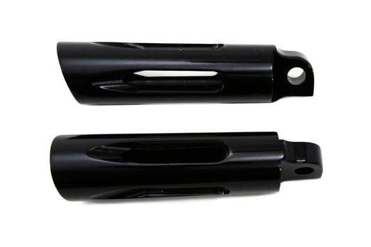 HARLEY Black Milled Style Slasher Fußrasten-Set Passend für 0- Alle, Modelle mit weiblichem Montageblock.