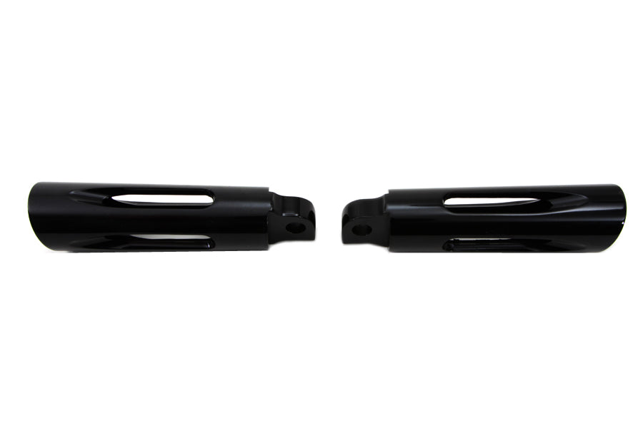 HARLEY Black Milled Style Slasher Fußrasten-Set Passend für 0- Alle, Modelle mit weiblichem Montageblock.