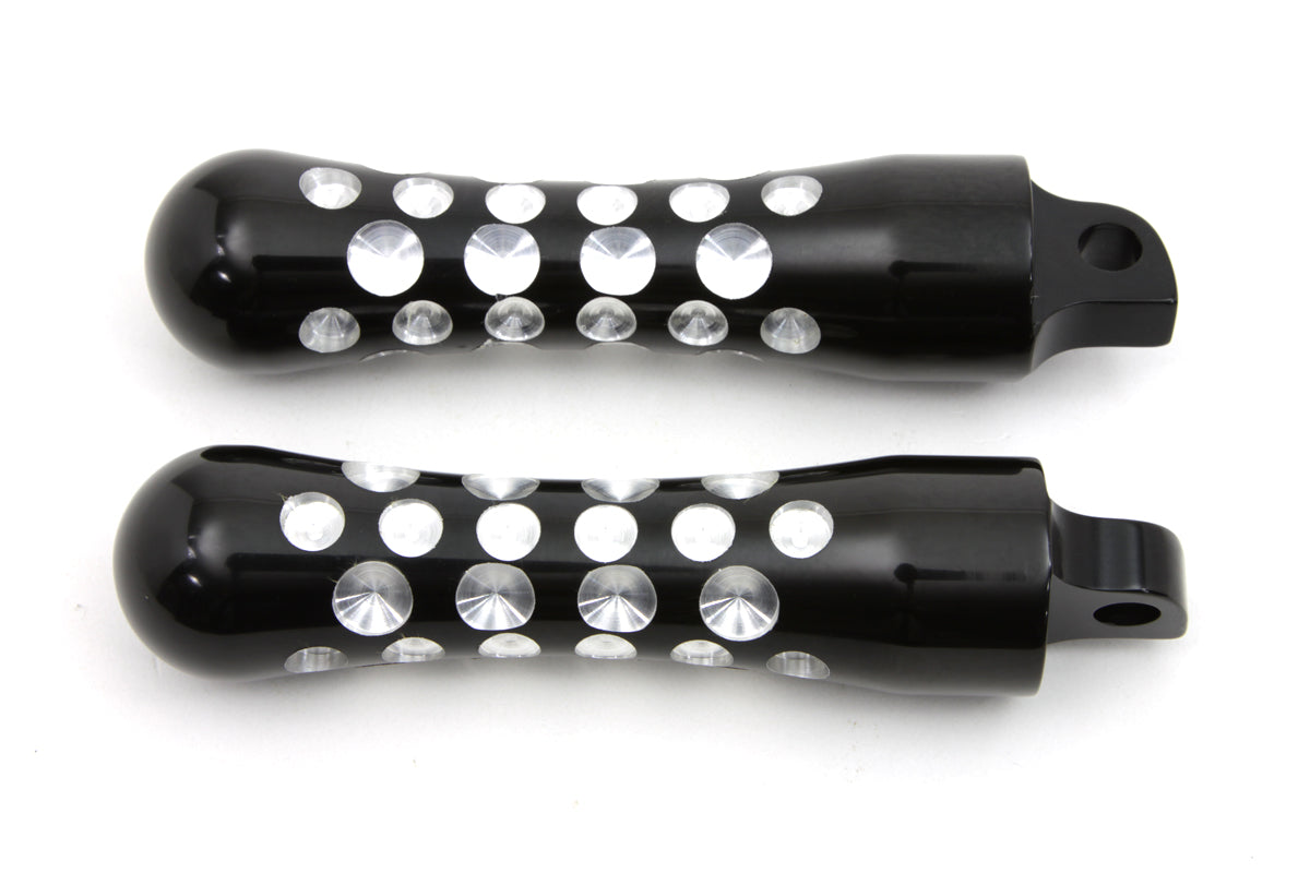 HARLEY Black Contour Agostinni Fußrasten-Set Passend für alle Modelle ab 0- mit weiblicher Aufnahme