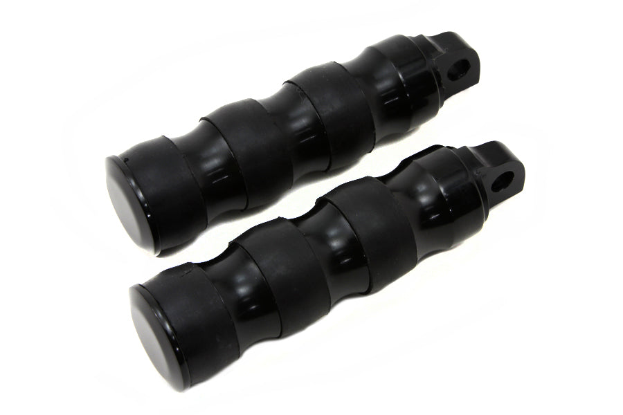 HARLEY Black Three Band Style Fußrasten-Set Passend für 0- Alle Modelle mit Buchsenbefestigung.