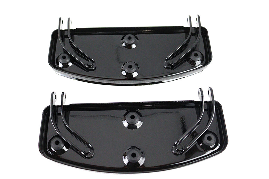 HARLEY Driver Black 'D' Shape Footboard Set fits 1940-1984 FL,  1940-1946 U,  1940-1952 W,  1941-1972 G,