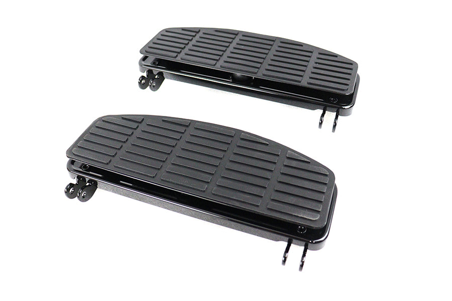 HARLEY Driver Black 'D' Shape Footboard Set fits 1940-1984 FL,  1940-1946 U,  1940-1952 W,  1941-1972 G,