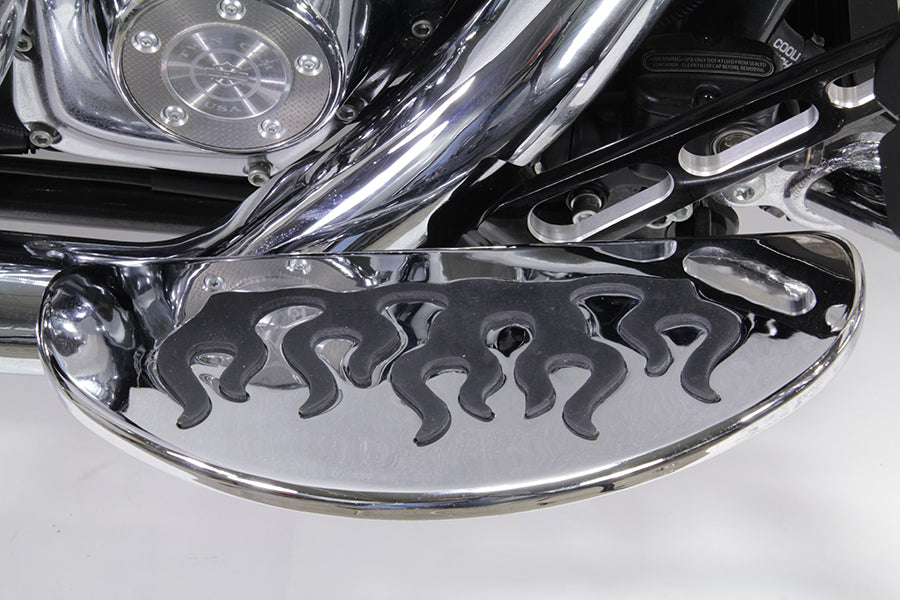 HARLEY Fahrer-Trittbrett-Set mit Flammen-Design, passend für FLT ab 1980, FLST ab 1986, FLT ab 1980,