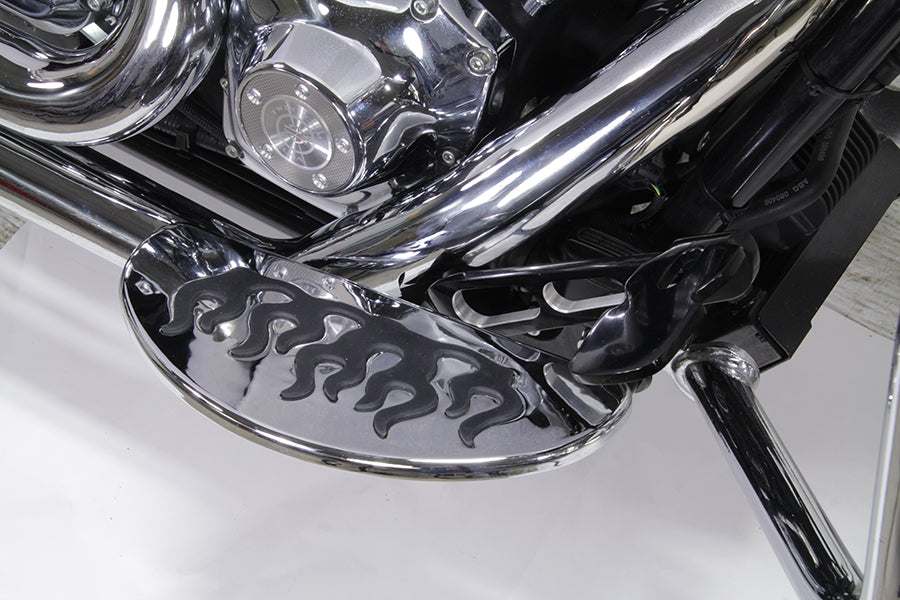 HARLEY Fahrer-Trittbrett-Set mit Flammen-Design, passend für FLT ab 1980, FLST ab 1986, FLT ab 1980,