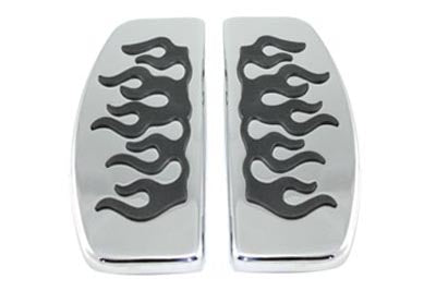 HARLEY Fahrer-Trittbrett-Set mit Flammen-Design Passend für 1940-1984 FL, 1940-1946 U, 1940-1952 W, 194