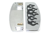 HARLEY Fahrer-Trittbrett-Set mit Flammen-Design Passend für 1940-1984 FL, 1940-1946 U, 1940-1952 W, 194