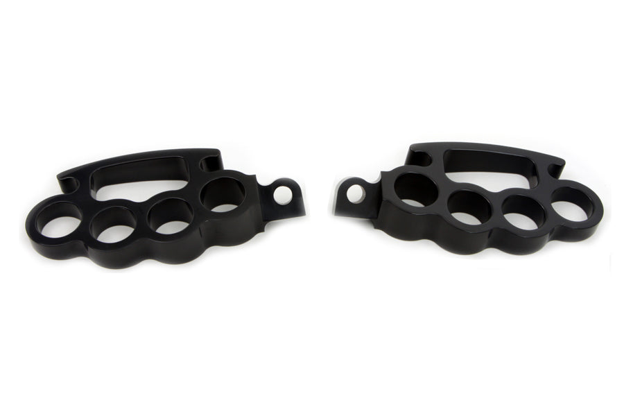 HARLEY Black Knuckle Fußrasten-Set, passend für 0- Alle, Modelle mit weiblichem Montageblock