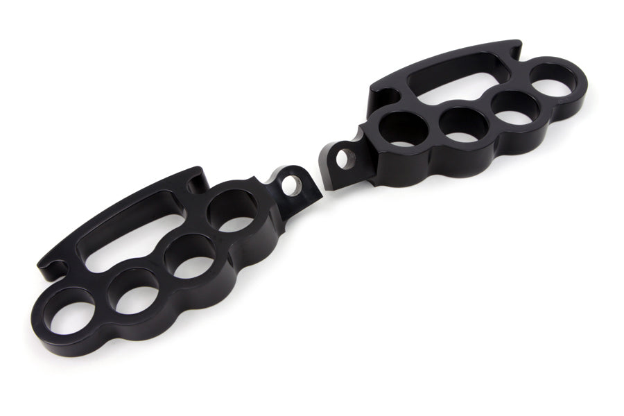HARLEY Black Knuckle Fußrasten-Set, passend für 0- Alle, Modelle mit weiblichem Montageblock