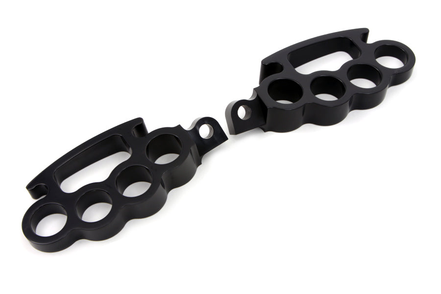 HARLEY Black Knuckle Fußrasten-Set, passend für 0- Alle, Modelle mit weiblichem Montageblock