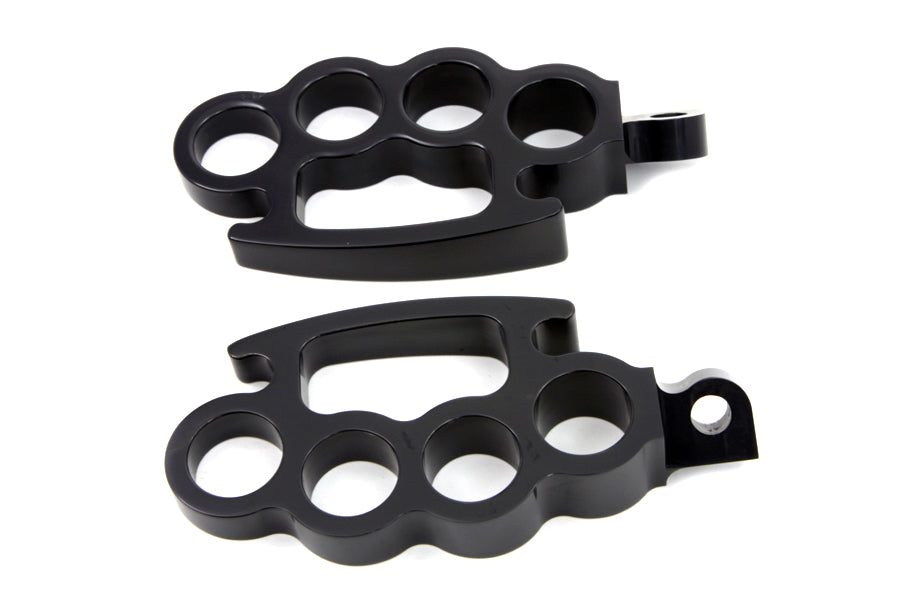 HARLEY Black Knuckle Fußrasten-Set, passend für 0- Alle, Modelle mit weiblichem Montageblock