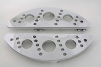 HARLEY Fahrer Chrom Gelochte Halbmond Trittbrett Set Passend für 1986-UP FLST, 1980-UP FLT, 1980-UP FLT