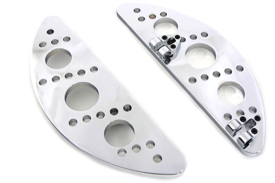 HARLEY Fahrer Chrom Gelochte Halbmond Trittbrett Set Passend für 1986-UP FLST, 1980-UP FLT, 1980-UP FLT