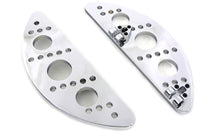 HARLEY Fahrer Chrom Gelochte Halbmond Trittbrett Set Passend für 1986-UP FLST, 1980-UP FLT, 1980-UP FLT