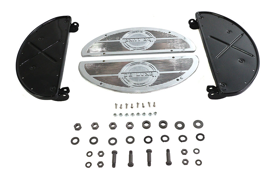 HARLEY Half Moon Trittbrett-Set Schwarz Passend für 1936-1948 U, 1941-1984 FL, 1936-1952 W, 1936-1973 G,