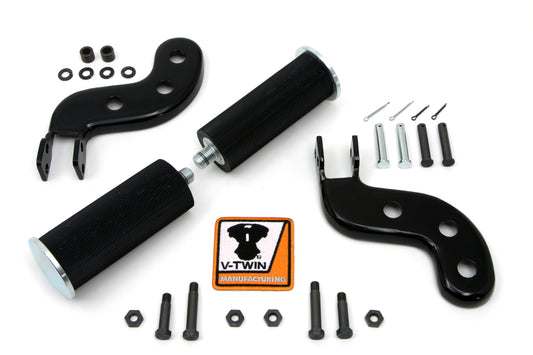 HARLEY Soziusfußrasten-Set Schwarz Passend für 1941-1964 FL, 1940-1952 EL,