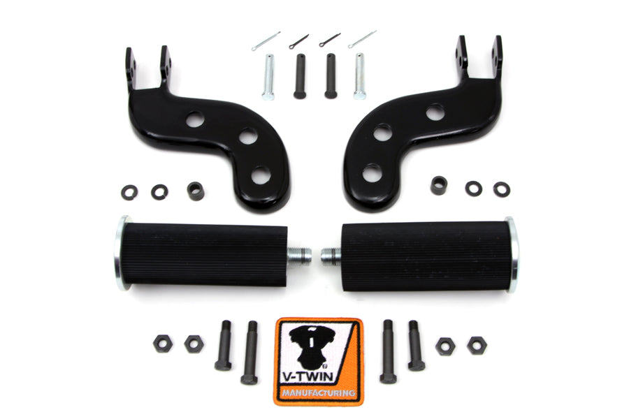 HARLEY Soziusfußrasten-Set Schwarz Passend für 1941-1964 FL, 1940-1952 EL,
