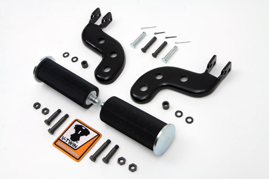 HARLEY Soziusfußrasten-Set Schwarz Passend für 1941-1964 FL, 1940-1952 EL,