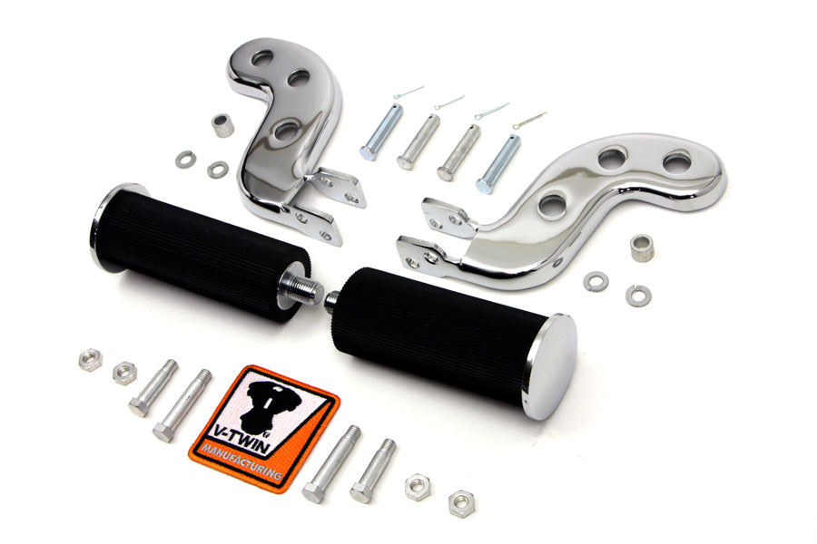 HARLEY Buddy Seat Soziusfußrasten Set Chrom Passend für 1941-1964 FL, 1940-1952 EL,