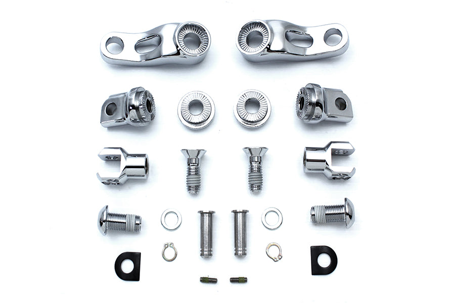 HARLEY Einstellbares Sozius-Fußrastenhalter-Kit Chrom Passt für 0-  Custom, alle Modelle mit Steckerhalterung