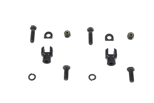 HARLEY Footpeg Yoke Set Black Fits 0-  Custom, application utilizes a 3/8 mounting hole"