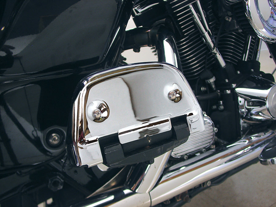 HARLEY Soziustrittbrettabdeckung Chrom Passend für 1987-UP FLT, 1986-2017 FLST, 2006-2017 FXD, 2010-
